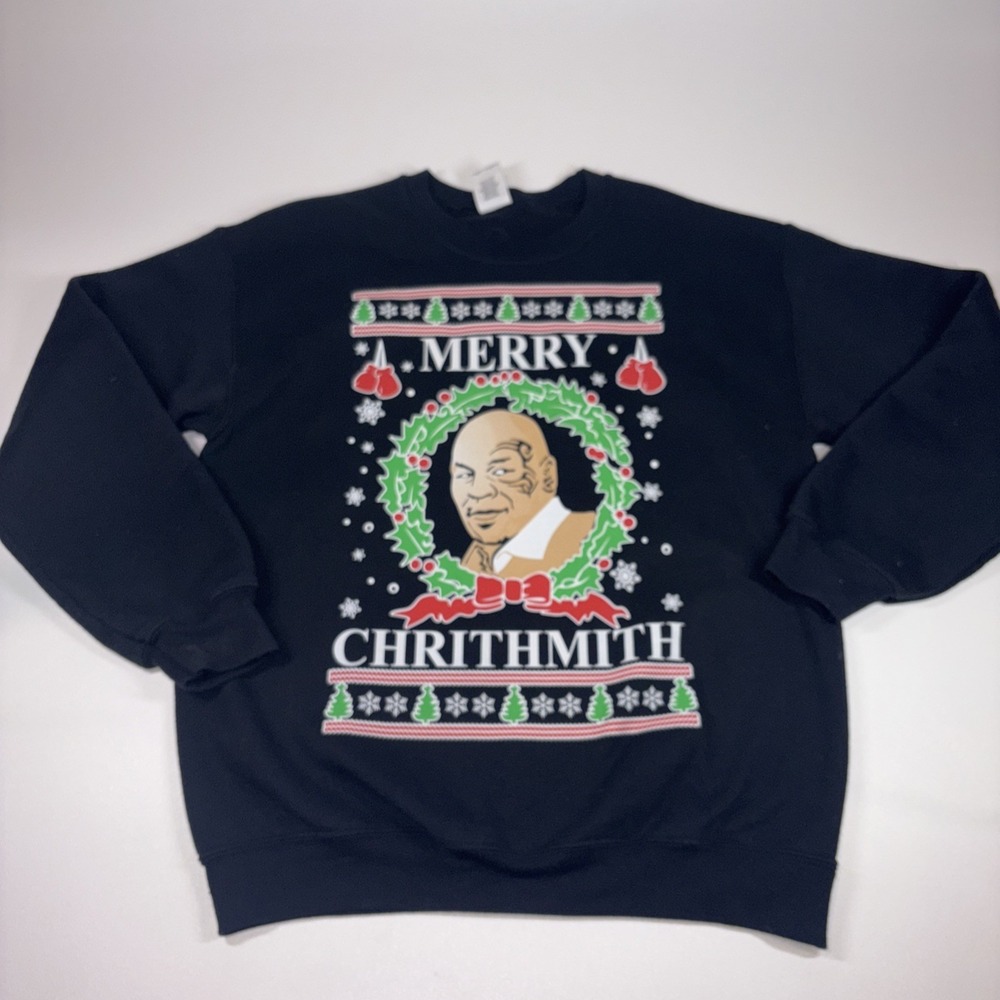 Xmas Sweater UNISEX "MIKE TYSON CHRISTMAS" Ugly Christmas Sweater Medium‎